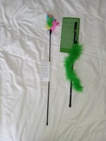 Zooplus - 2 new, unused!!! Cat toys - catnip with feather boa + feather toy stick
