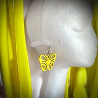 Pillangó akasztós vintage fülbevaló, az ékszer 1980-as évekből származik