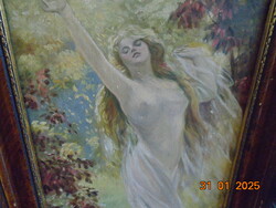 Szecessziós festmény DANAÉ A.H.Schram (1864-1919) nyomán