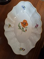 Meissen 1924 aranyozott szèlű,pipacsos porcelán tál