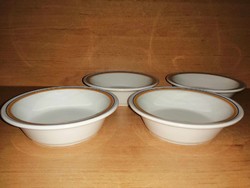 Alföldi porcelán kék-narancs csíkos menzás kompótos savanyúságos tányér tálka 4 db (2p)