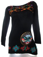 EREDETI DESIGUAL (XS / S) NŐI SZUPER FEKETE TUNIKA FELSŐ