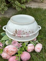 2 fülű virágos viràg mintás füles pogácsás pogácsástál levesestál paraszttál  paraszti komatál