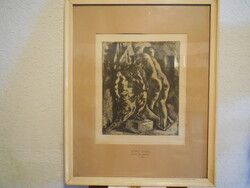 Szőnyi István hagyatéki anyaga  , rézkarc 17/50 sz. , 41 x 51 cm  kívül