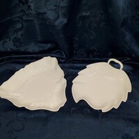 Herendi porcelán nagyobb kínáló tál, 2 db, fehér, festetlen.