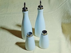 Porcelán palack olaj ecet stb. köntő - sótartó borstartó 4db egyben GALZONE Denmark