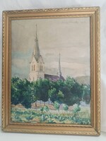 Bagossy Gábor (?-?) - Máriaremete 1917., akvarell, kartonon, 23 x 29 cm