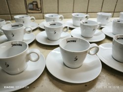 Porcelán, Jacobs Cappuccino csésze + alátét, kávéspohár alátéttel 6 db eladó!