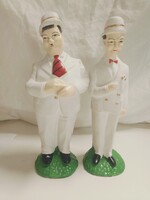 Stan & Pan gipsz szobor pár - 24 cm (Laurel and Hardy figuráira emlékeztető)
