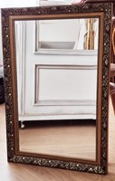 Nagyméretű gyönyörű aranyozott fa keretben fózolt tükör  57 cm x 80 cm