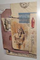 Egyiptomi témájú kép arany színű Darvas keretben 43 cm X 53 cm