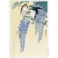 Fecskék és lila akác (1926) Reprodukció, vintage ázsiai, japán poszter, plakát 50*34 cm