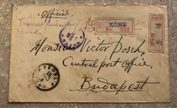 Különleges és ritka Japán ragjegy gyűjtemény 3 db boríték 1900-as évek elejéről