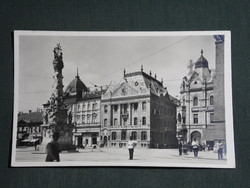 Képeslap,Szerbia,Újvidék,Novi Sad,Ferenc József tér,Szentháromság szobor,Dohányáruda kiadás, 1942-