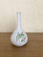 HERENDI hecsedli, csipkebogyó mintás porcelán váza, ibolyaváza, HIBÁTLAN