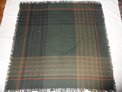 Nagyobb méretű zöld kockás kendő, sál, vállkendő
