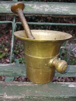 Sárgaréz réz mozsár törővel