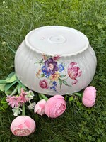 Zsolnay porcelán pogácsás tál virág mintával konyha falusi