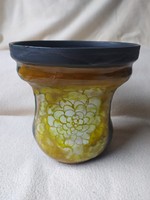 Koller Éva - Iparművészeti váza ritka gyűjtői, hibátlan, jelzett,18 cm