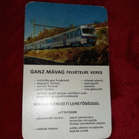 Ganz-Mávag kártyanaptár 1985