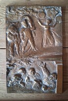 Kincses Mária (1926-1988): Háry János - Bronz plakett, 1975