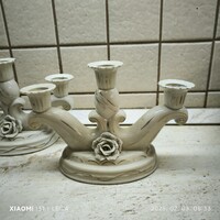 Retro kerámia rózsás gyertyatartó eladó!