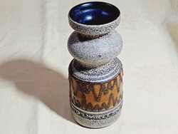 Kerámia váza VEB Haldensleben No.3077 fat lava 1960-retro 19x9cm