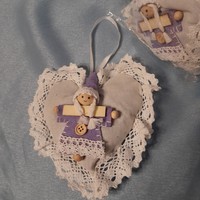 Szív alakú levendula illatpárna.Illatosító.