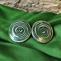 Vintage iparművész bronz övcsat 70-es évek divatja!, régi tűzzománc öv hippi csat, unisex derékszíj