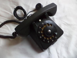Retro bakelit tárcsás telefon, fekete (1498)