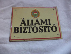 Állami Biztosító retro tábla, Lemezárugyár (1692)