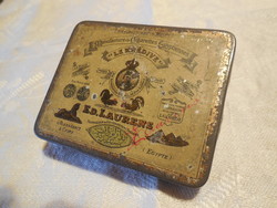 LEKHÉDIVE Egyiptomi  , szivarkás fémdoboz az 1800 as évek végéről , 93 x 73 x 16 mm