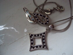 Ezüst lánc , ezüst medál, ezüst fülbevaló