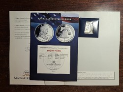 Amerikai ezüst dollárok Benjamin Franklin Ezüst emlékérme "Az első amerikai"-ról