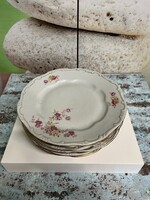 Zsolnay Ritka Vadrózsa mintás Tollazott Porcelán Tányérok A122