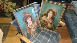 KORA BIEDER PORTRÉ PÁR 43x33 cm OSZTRÁK  1820k olaj/karton ? vagy korabeli nyomat?