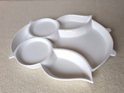 Gyerekzsúrra!  Brandani olasz porcelán bagoly alakú kínáló tál, 32x26 cm