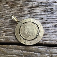 Régi Amerikaner aranyozott Mária Terézia medál
