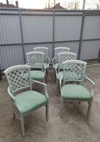 6 db-os étkező garnitúra eladó (kényelmes, masszív, vintage stílusú, fa, karfás szék / karosszék)