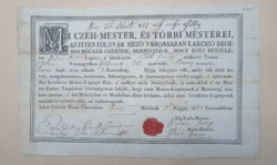 MOLNÁR MESTERLEVÉL 1821-BŐL.