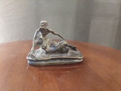 JEF LAMBEAUX (Belgium, 1852-1908) után két erotikus bronzszobor, JM Lambeaux aláírással