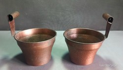 Art and Craft kézzel készült bronz kaspó pár ALKUDHATÓ