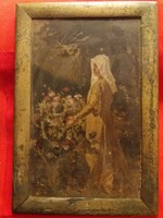 Benczúr Gyula( 1844 - 1920 ) alkotása KEDVENCEIM próbafestmény olaj - fa 39 X 27 cm