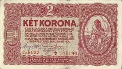 2 korona 1920 2ab sorozat csillagos bécsi kiadás 2.