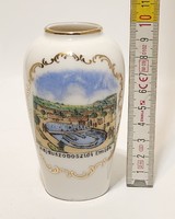 Zsolnay "Hajdúszoboszlói emlék" látképes porcelán váza (3348)