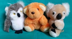 Aranyos plüss figurák - Milupa maci, bagoly, koala - gyűjtemény részei