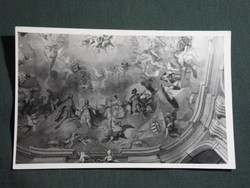 Képeslap,fotó,Eger,Minorita templom freskó látkép,részlet,1972-