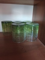 Fátyolüveg zöld poharak