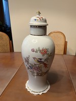 Hollóházi paradicsom - madaras váza urnaváza 38 cm magas hibátlan tetővel