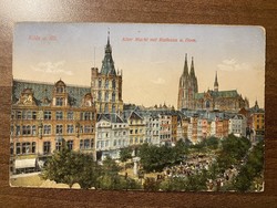 Képeslap - Köln - régi piac a városházával